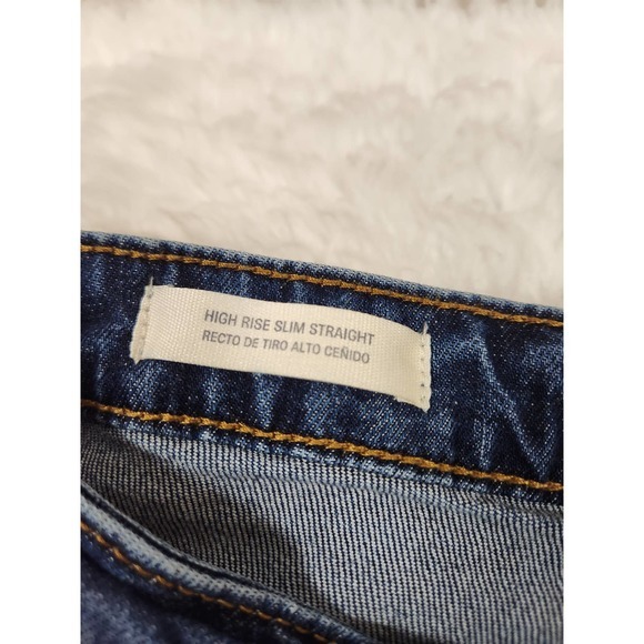 Universal Thread Women's Blue Stretch Distressed High Rise Straight Jeans Size 6 - Picture 4 of 8